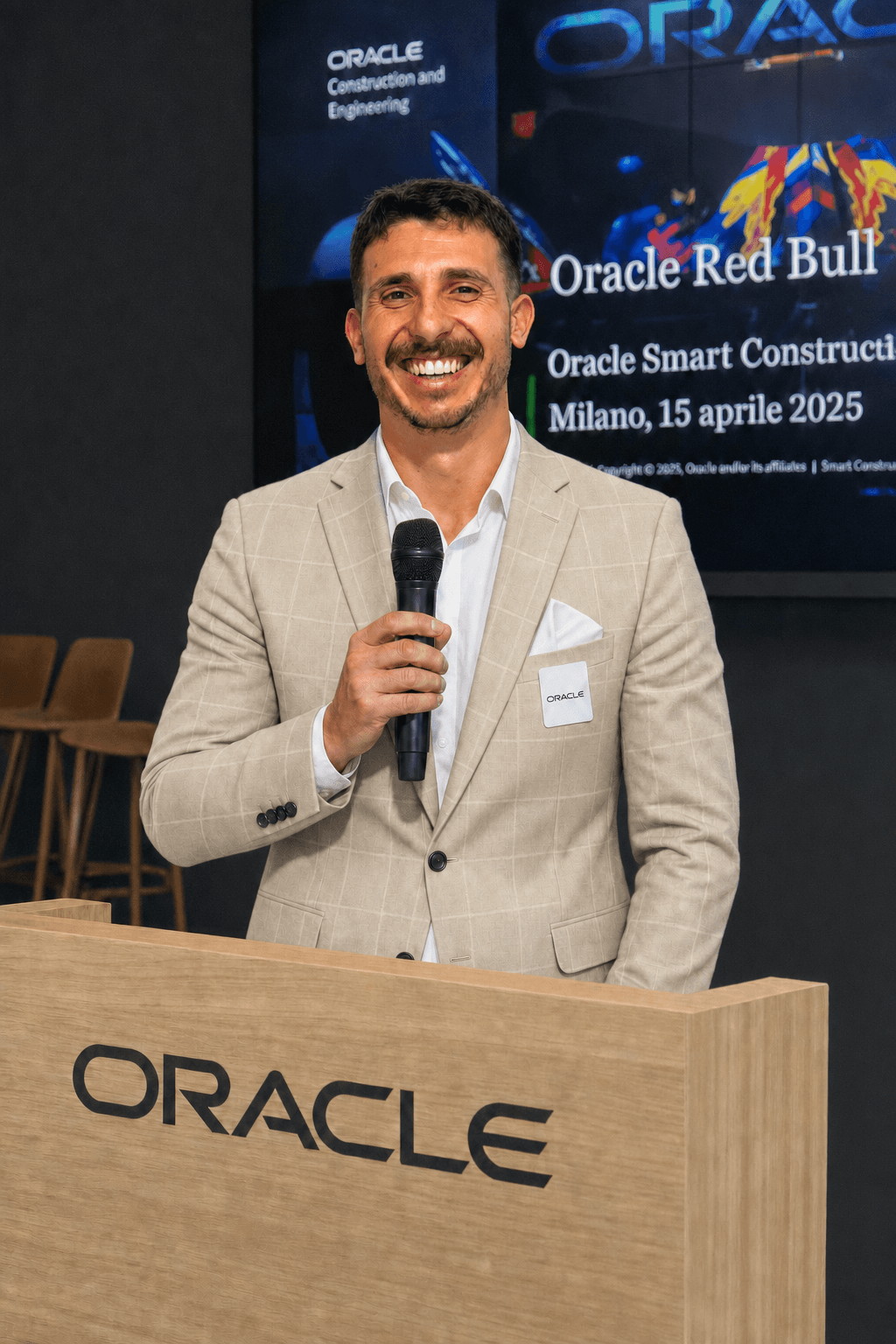 Patrick Pannozzi speaking at an Oracle event