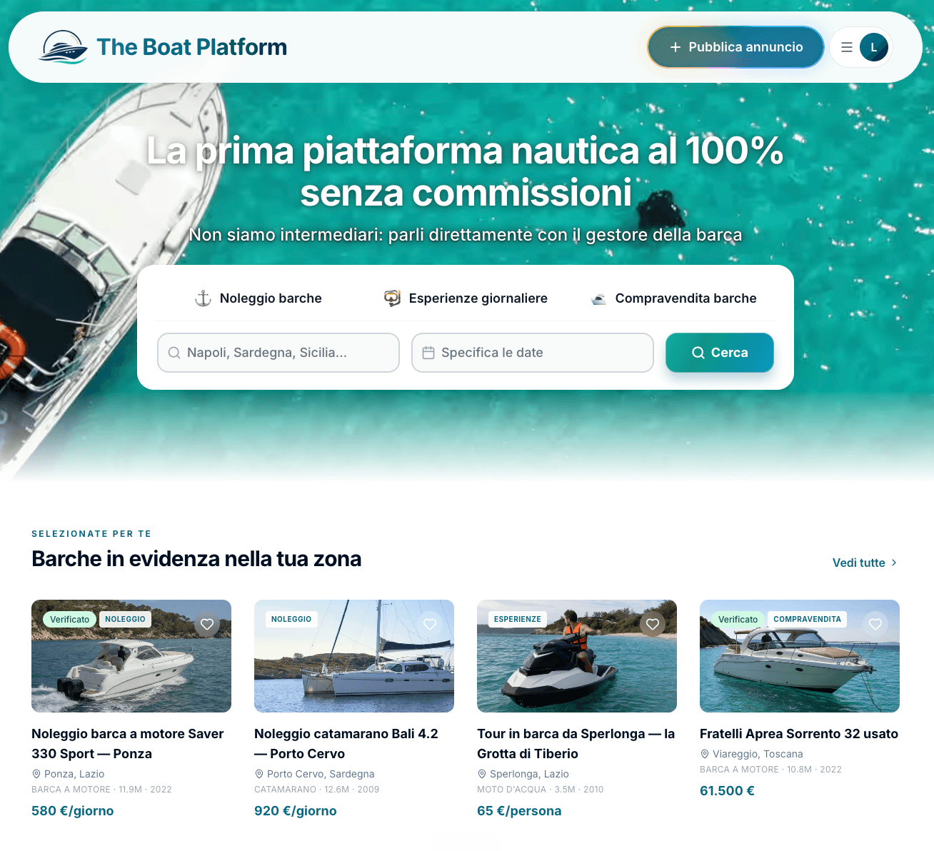 The Boat Platform interface